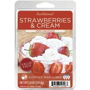 Strawberries N' Cream Scented Wax Melts, ScentSationals, 5 oz (Value)