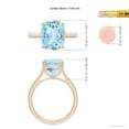 thumbnail image 3 of ANGARA Natural Cushion 3.45 ct Aquamarine Engagement Ring with Hidden Accents in 14K Rose Gold for Women (Size-11x9mm) | March Birthstone, Anniversary Jewelry Gift for Women | Natural Aquamarine Ring, 3 of 7