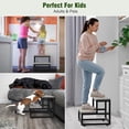 thumbnail image 4 of Step Stool For Adults &  Heavy Duty Wooden Stepping Stools Bedside Foot With 500lbs Load Capacity Non-slip 2 Bed Kitchen Rv - Gray, 4 of 7
