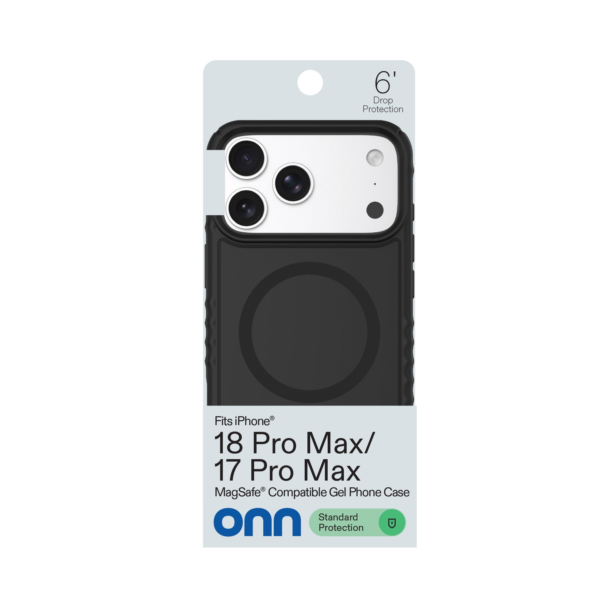 onn Protective Gel Phone Case for iPhone 18 Pro Max / 17 Pro Max, MagSafe Compatible - Black