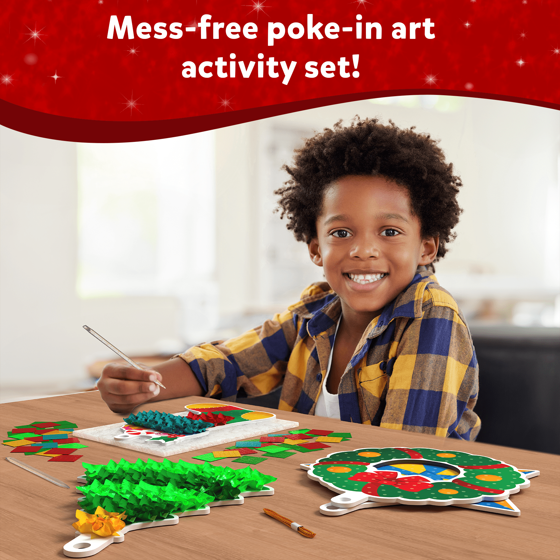 Skillmatics Poke-in Art - Christmas Decor, Mess-Free Art for Kids, DIY Craft Kits, Creative Activity, Gifts for Ages 4, 5, 6, 7, 8, 9, 10, 11, 12