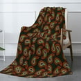 thumbnail image 3 of XMXT Throw Blankets, Paisley Swirl Silk Print Bed Blanket for Bedroom Sofa, 50 x 70 inches Black, 3 of 9