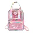thumbnail image 1 of Kids Transparent Backpack Lightweight Stadium Activity Shoulder Bag Large Capacity School Bookbag for Outdoor and Campus Use, 1 of 5
