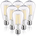 thumbnail image 1 of czcpp-Sparkling ST19 Vintage LED Light Bulb, ST58 Transparent Glass Antique Edison Style, LED Filament Bulbs with E26 Base (6, 5000K 650LM), 1 of 4