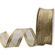 thumbnail image 3 of Cinta decorativa de organza con alambre XMRIBBON de 3,8 cm x 23 m, color dorado, 3 of 3