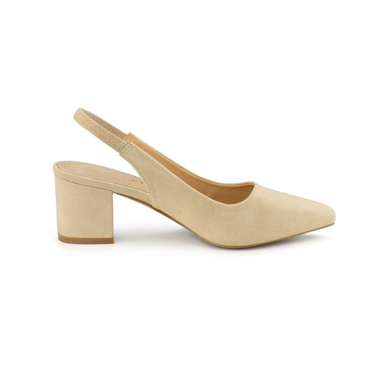 Chunky top slingback heels