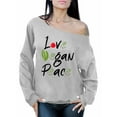 thumbnail image 1 of Awkward Styles Love Vegan Peace Off The Shoulder Sweatshirt Lovely Vegetarian Off Shoulder Sweater Vegan Friendly Oversized Sweater for Ladies Vegan Sweatshirt Vegan Clothes for Women Gifts for Vegans, 1 of 4