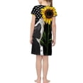 thumbnail image 2 of Xoenoiee Cow American Flag Sunflower Print Short Sleeve V Neck T-shirt Dresses for Kids Girls and Toddler Casual Loose Shift Dress, Size 5-6 Years, 2 of 6