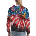 thumbnail image 7 of Haiem Eagle Head With American Flag for Women's Fashion Hoodies & Sweatshirts with Kangaroo Pocket,Hooded Sweatshirt with Eye-catching Drawstrings-Medium, 7 of 7
