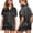 Black, variant on hoksml Trendy Summer Outfits for Women,Women's Summer Fashion Loose Casual Half V-Neck Solid Mid-Calf Shirt Pajama Sets