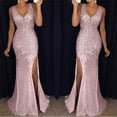 thumbnail image 1 of SMihono Robe d'Été pour Femmes Grande Taille Mode Féminine Col en V Fendue Petite Robe Longue de Soirée, 1 of 5