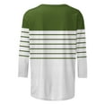 thumbnail image 5 of Scyoekwg 3/4 Sleeve Tops for Women Plus Size Crew Neck Pullover Tops Trendy 3/4 Sleeve T Shirts Casual Comfy Lightweight Ladies Blouses Striped Print Loose Blouses (Green,XXL), 5 of 5