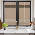 thumbnail image 3 of Retro Brown Window Privacy Film Beckground Dark Green Stripes Decorative Glass Window Film UV Blocking Static Cling Non-Adhesive Sticker Covering for Home Door 19.6 x 39.3 inches, 3 of 8