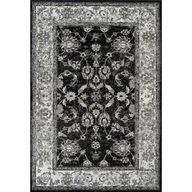 Amer Rug ALX447999 Tapis de Zone Tissé à la Machine 7 Pi. 9 Po. x 9 Pi. 9 Po. Ale x andria 44-- Noir