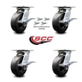 thumbnail image 2 of 6 Inch Polyolefin Caster Set with Roller Bearing and Brakes/Swivel Locks SCC, 2 of 2