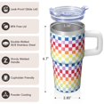 thumbnail image 3 of 20oz Geometric Texture Stainless Steel Tumbler, Double Wall Insulated Travel Coffee Mug with Handle Leak Proof Design Straw, 3 of 5