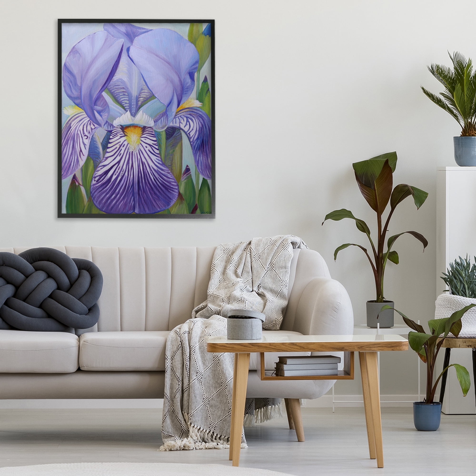 Stupell Industries Blooming Purple Iris Petals Black Framed Giclee Art, design by Violeta Vollmer