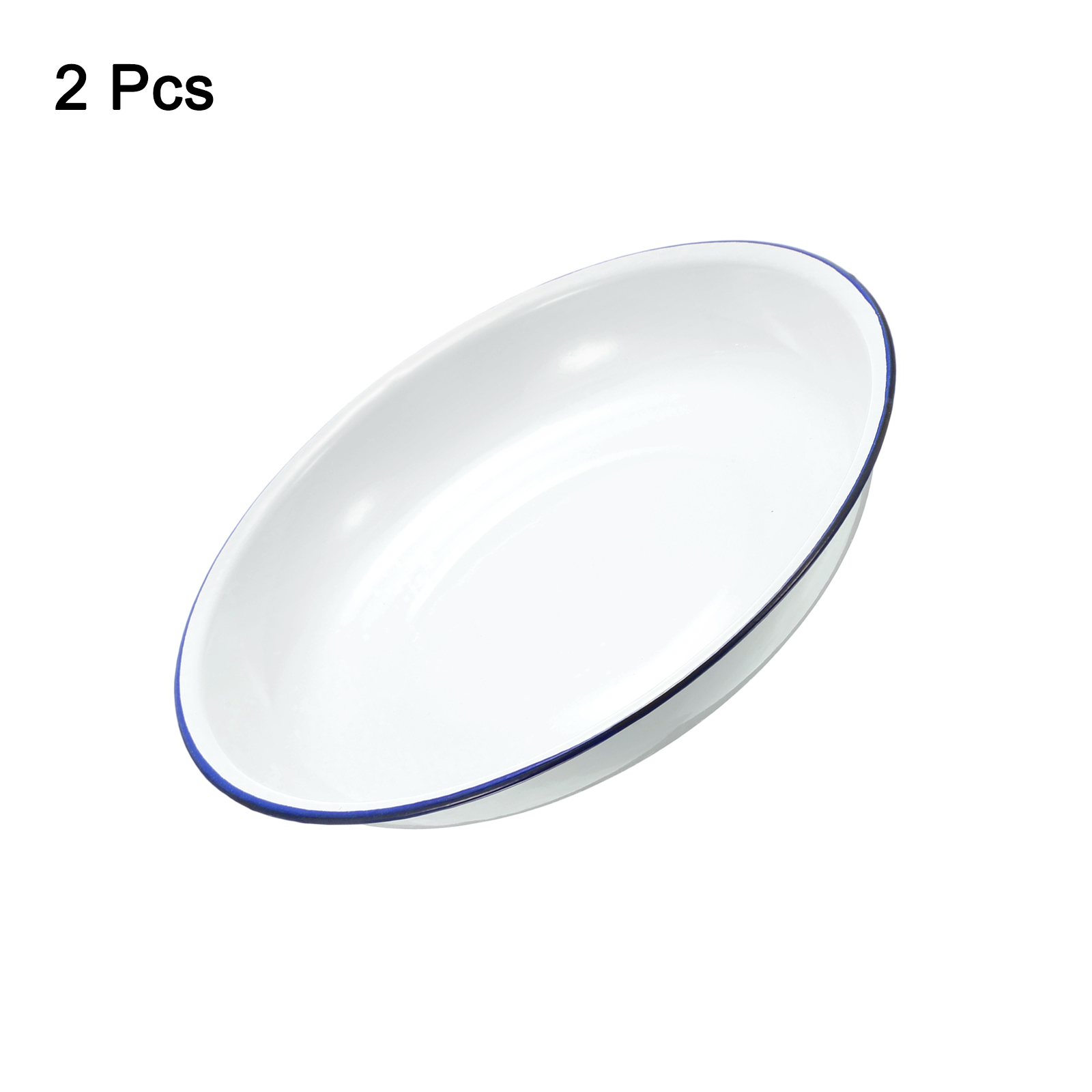 Uxcell 2pcs Butcher Tray Palette 9.45" Round Metal Triple Enamel Coated Paint Pallet Palette Tray Holder Artist Painter Painting Tool for Art Acrylic Watercolor Mixing
