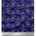 thumbnail image 1 of Soimoi Crepe Silk Fabric Leaves & Floral Block Print Fabric by The Yard 42 Inch Wide, 1 of 3