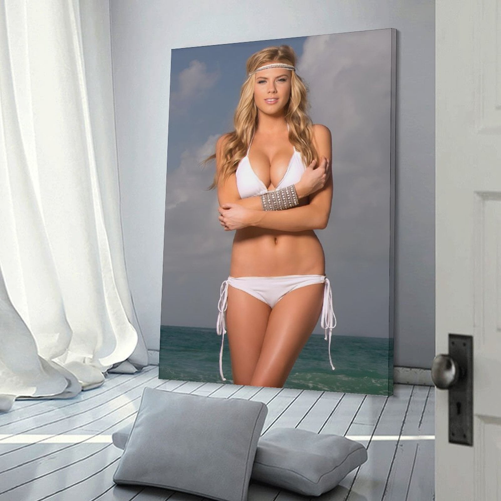 Charlotte McKinney - Poster Sexy De Bikini Modelo Big Boobs (14) Painting On Canvas Wall Art Poster Scroll Picture Print Living Room Walls Decor Home Posters 24x36inch(60x90cm)