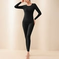 thumbnail image 7 of Wowcloth Women O-Neck Long-Sleeved Thermal Underwear Stretchy Fleece Comfortable Thick Bottoming Set, 7 of 7