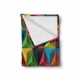 thumbnail image 2 of Geometric Soft Flannel Fleece Blanket, Colorful Triangle Geometric Pyramid Forms Modern Patterns New Age Art Urban Home, Cozy Plush for Indoor and Outdoor Use, 70" x 90", Multicolor, by Ambesonne, 2 of 6