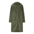 thumbnail image 4 of Women's Long-sleeved Warm Plush Jacket with Lapel Army Green L, 4 of 7