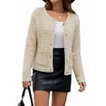 thumbnail image 2 of Womens Knit Cardigan Sweaters Fall Fashion Long Sleeve Open Front Down Casual Jacket Winter Clothes XL, 2 of 9