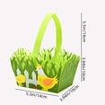 thumbnail image 3 of Green Felt Easter Basket with Handle, 5.5"x3.94" Chicken & Grass Design Non-Woven Fabric Basket, Empty Easter Gift Basket for Kids, Reusable Storage for Candy, Eggs & Spring Decor, 3 of 7