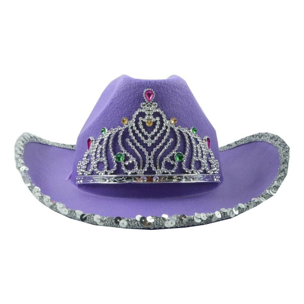 Sombrero de vaquero Zulema con tiara púrpura