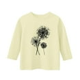 thumbnail image 4 of PINQI Girls Summer 3/4 Sleeve T Shirt Sunflower Dandelion Graphic Kids Athletic Top Cotton Crewneck Aesthetic Tshirt, 4 of 5