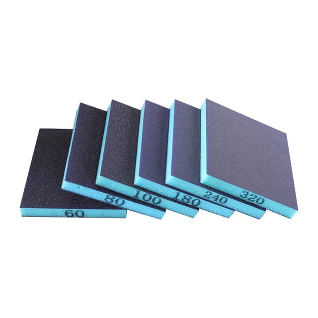 6Pcs Portable Sponge Sand Paper Sponge Sanding Block Sharpening Buffers Block Sunnimix Papel de lija de esponja