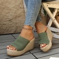 thumbnail image 5 of Samdudou Women Open Toe Espadrilles Sandals Bohemia Summer Wedges Casual Thick Sole Add Height Shoes Fashion Summer Outdoor Beach Slides for Beach, Wedding, 5 of 8