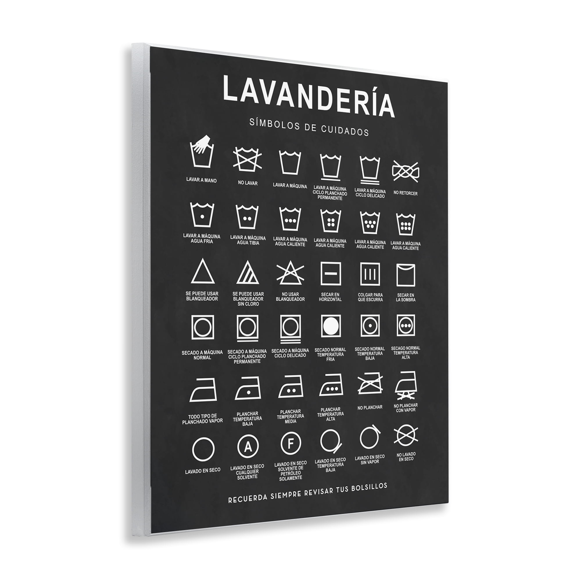 Stupell Industries Guía de Lavado de Ropa, Negro Bath & Laundry Painting Unframed Art Print Wall Art, 11 x 14