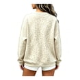 thumbnail image 4 of Women Oversized Crew Neck Sweatshirt Leopard Print Long Sleeve Drop Shoulder Pullover Streetwear Fall Winter Tops, 4 of 4