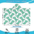 thumbnail image 2 of LightGreen Cartoon Dinosaurs Pattern Hooded Bath Towel，60"x35" for Ages 3 To 12 Kids, Quick Dry Lightweight Soft Microfiber Hood Beach Towel Cover Up for Kids, 2 of 7