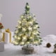 thumbnail image 1 of Árbol De Plástico Flocado Árbol de Navidad blanco nevado con luces para decoración navideña de escritorio con escena de nieve, 45 cm, 1 unidad Rkxzt, 1 of 8