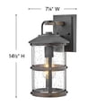 thumbnail image 4 of 1 Light Small Outdoor Wall Lantern in Coastal Style 7.25 inches Wide By 14.5 inches High-Black Finish-Led Lamping Type Bailey Street Home, 4 of 6
