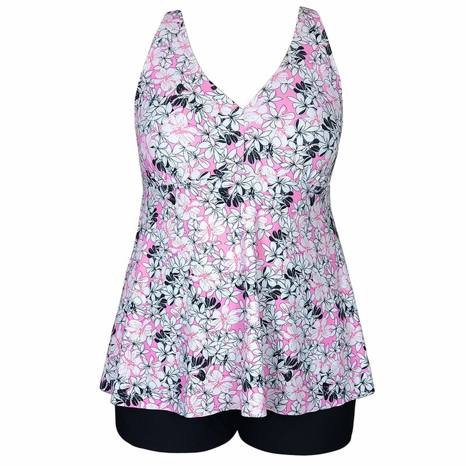 Women'S Plus Size Separate Swimsuit Printed Swimsuit Big Skirt Swimsuit