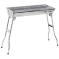 thumbnail image 1 of Outsunny Barbecue au Charbon Portable en Acier Inoxydable avec Poignées pour l'Extérieur, 1 of 10