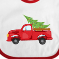 thumbnail image 4 of Inktastic Christmas Vintage Truck with Christmas Tree Boys or Girls Baby Bib, 4 of 4