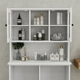 thumbnail image 6 of Tall Tilt-Out Laundry Basket, 59.69'' Two-Compartment Dirty Laundry Cabinet with 2 Adjustable Shelves, Bathroom Cabinet with Hidden Laundry Hamper & Glass Doors, 6 of 8