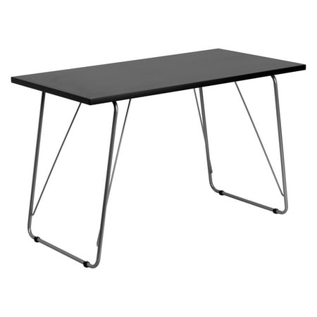 Flash Furniture Computer Table with Silver Frame - Black