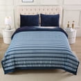 thumbnail image 2 of NC Faux Fur & Warm Fleece Blanket King Size 85"x93", A & B Printed Patterns 3-Ply Heavy Thick Microfiber Plush Blanket 8.5LB, Horse & Blue, 2 of 8