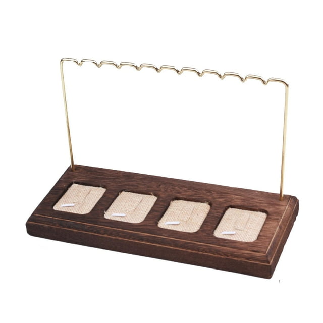 Soporte organizador , estante colgante de soporte de exhibición de madera, para reloje mesa, venta comerciales. Base Corta+Anillos Sunnimix estante de exhibición de la joyería