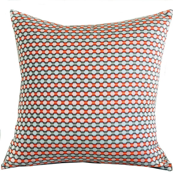 Plutus Sunny Cave Orange and Beige Luxury Throw Pillow