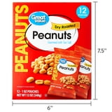 Great Value Dry Roasted Peanuts Seasoned with Sea Salt 1 oz 12 Pack ...