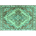 thumbnail image 1 of Ahgly Company Machine Washable Indoor Rectangle Persian Turquoise Blue Traditional Area Rugs, 7' x 10', 1 of 4