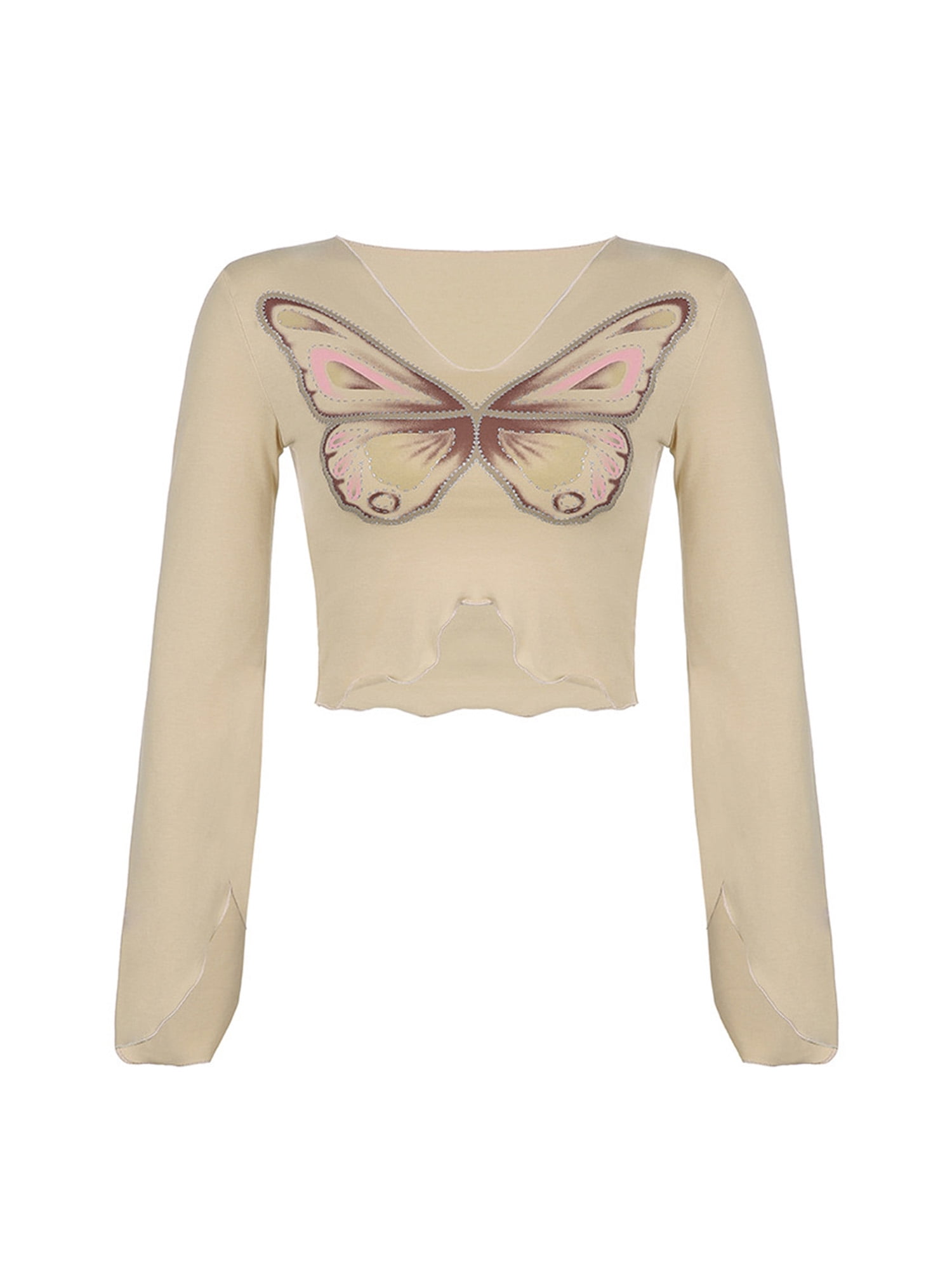 nude butterfly shirt