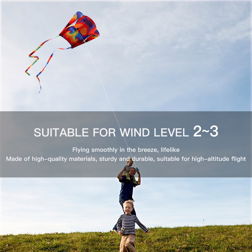Private Jungle 3Pcs Large Kite For Kids 31-Inch Rainbow Parafoil Kite